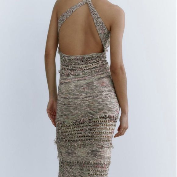 NWT Zara Frayed Knit Dress - Picture 3 of 7